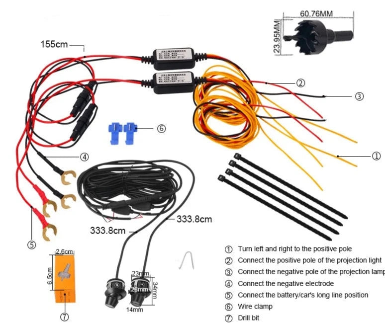 Ayna Altı Kanatlı LED (2 Adet)